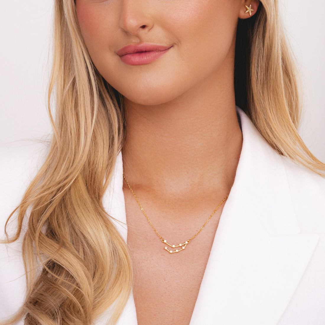 Capricorn Gold Zodiac Constellation Necklace