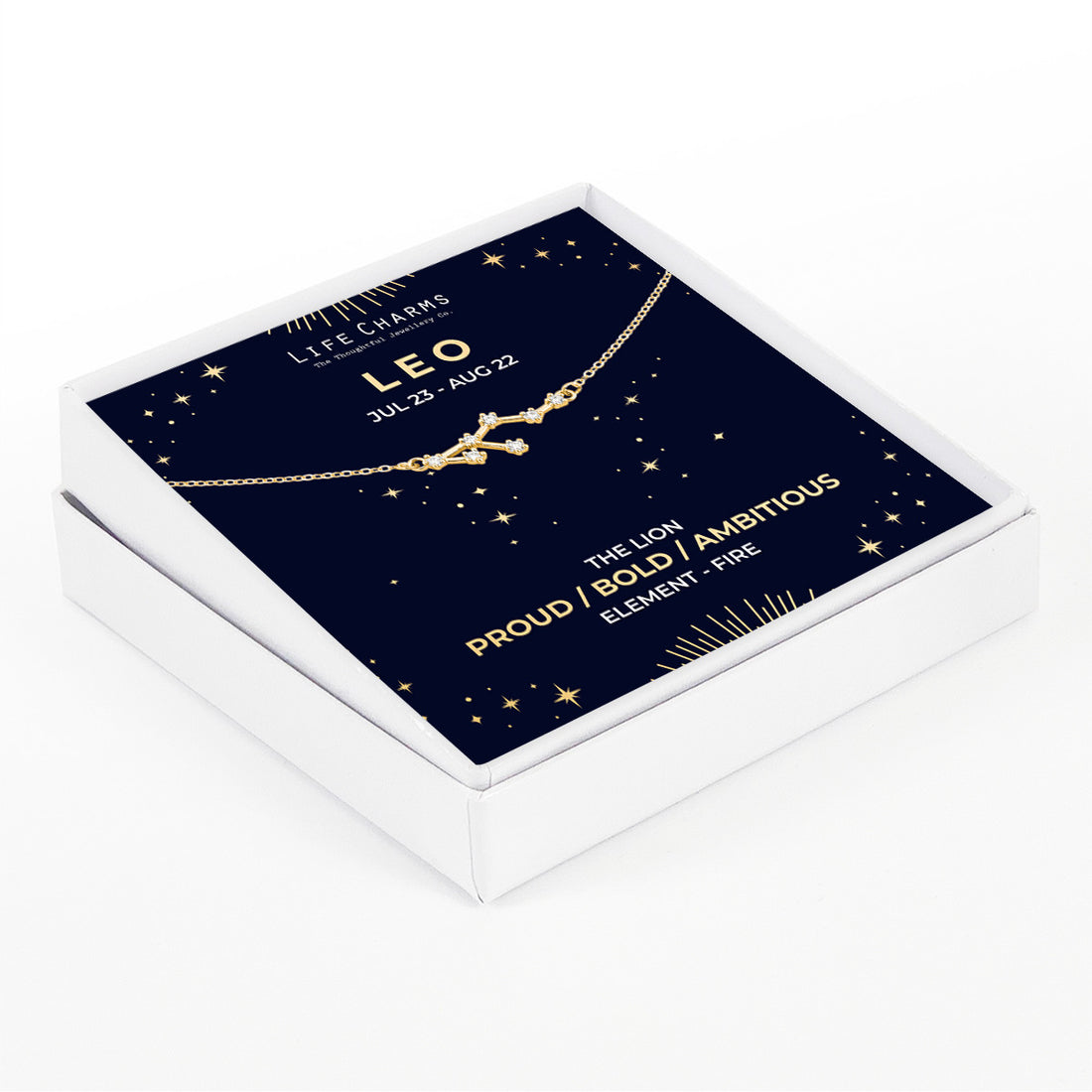 Leo Gold Zodiac Constellation Necklace