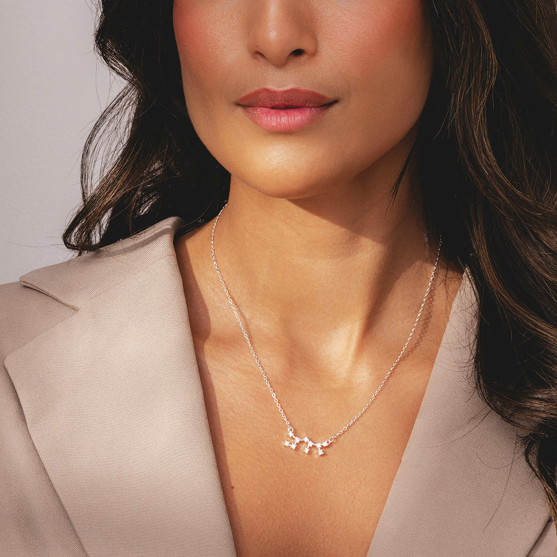 Sagittarius Silver Zodiac Constellation Necklace