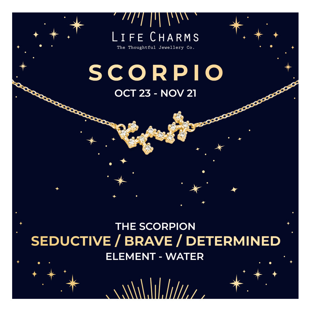 Scorpio Gold Zodiac Constellation Necklace