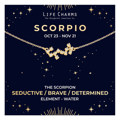 Scorpio Gold Zodiac Constellation Necklace