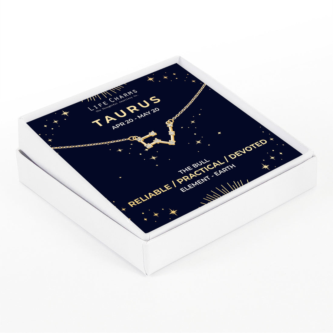 Taurus Gold Zodiac Constellation Necklace