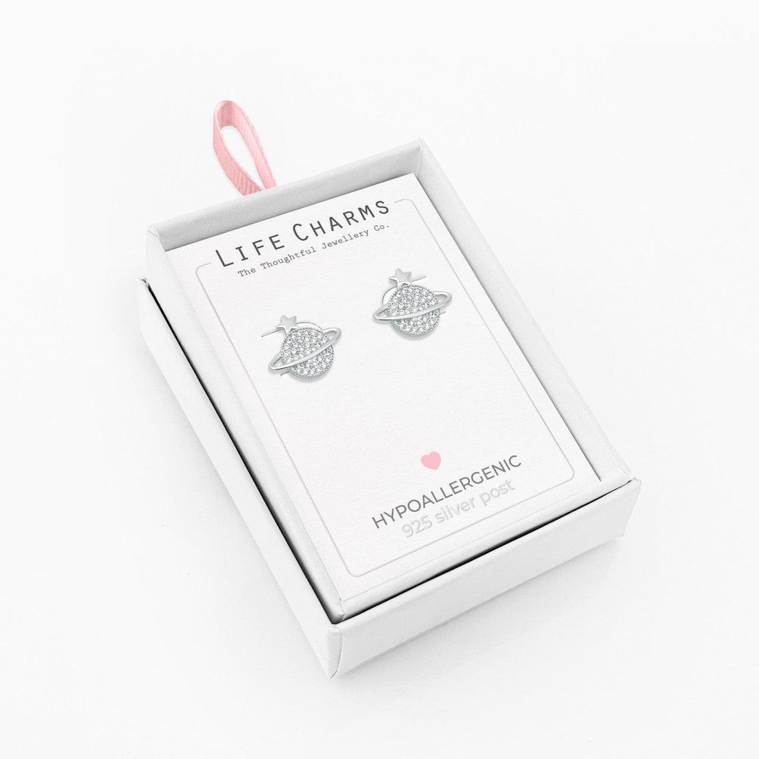 Orb-shaped silver stud earrings