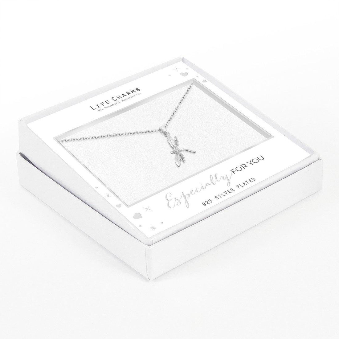 Sparkling dragonfly pendant necklace