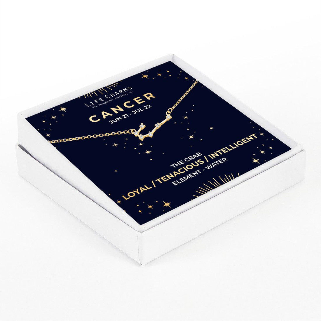Cancer Gold Zodiac Constellation Necklace