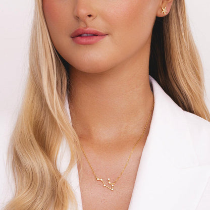Pisces Gold Zodiac Constellation Necklace