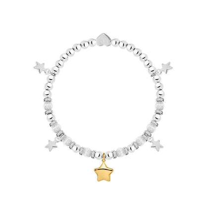 Happy 30th Birthday - Gold star charm bracelet in flower box