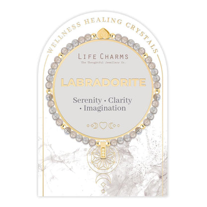 Labradorite &amp; gold beads healing crystals bracelet