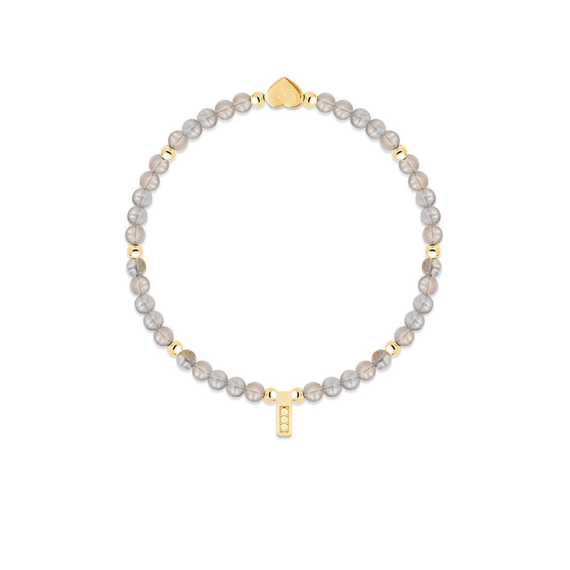 Labradorite &amp; gold beads healing crystals bracelet