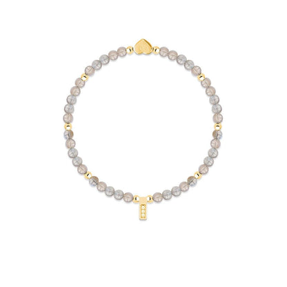 Labradorite &amp; gold beads healing crystals bracelet