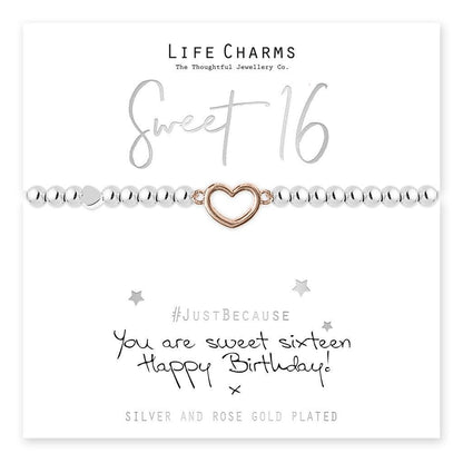 Sweet 16 Rose Gold Heart Bracelet