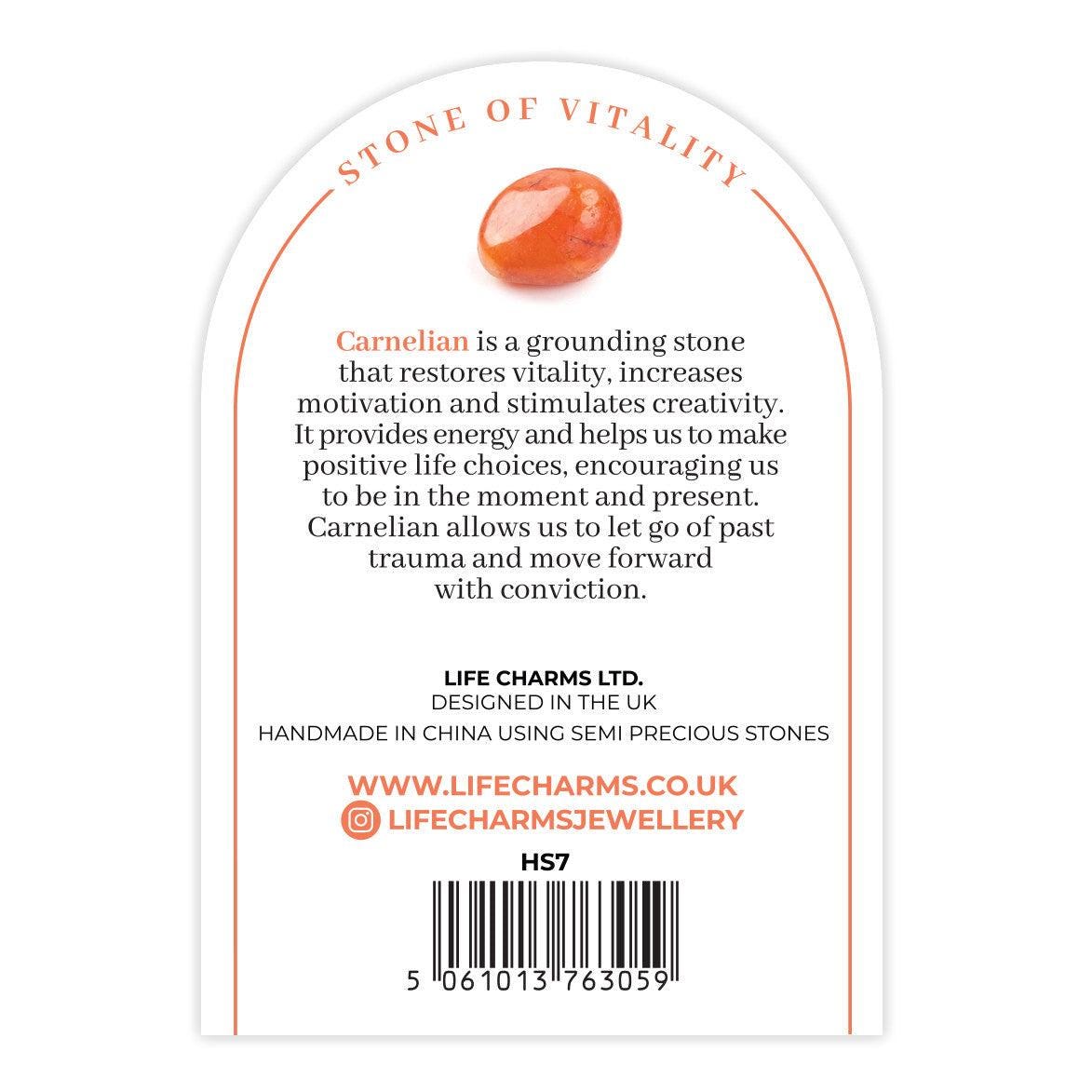 Carnelian &amp; silver beads healing crystals bracelet