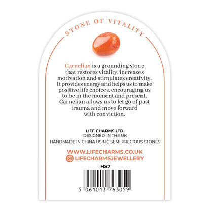 Carnelian &amp; silver beads healing crystals bracelet