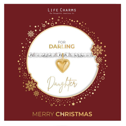 Darling Daughter sparkly bracelet in a Christmas sleeve