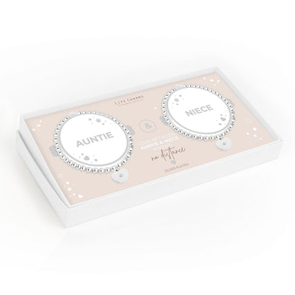 Auntie &amp; Niece heart charm bracelet set