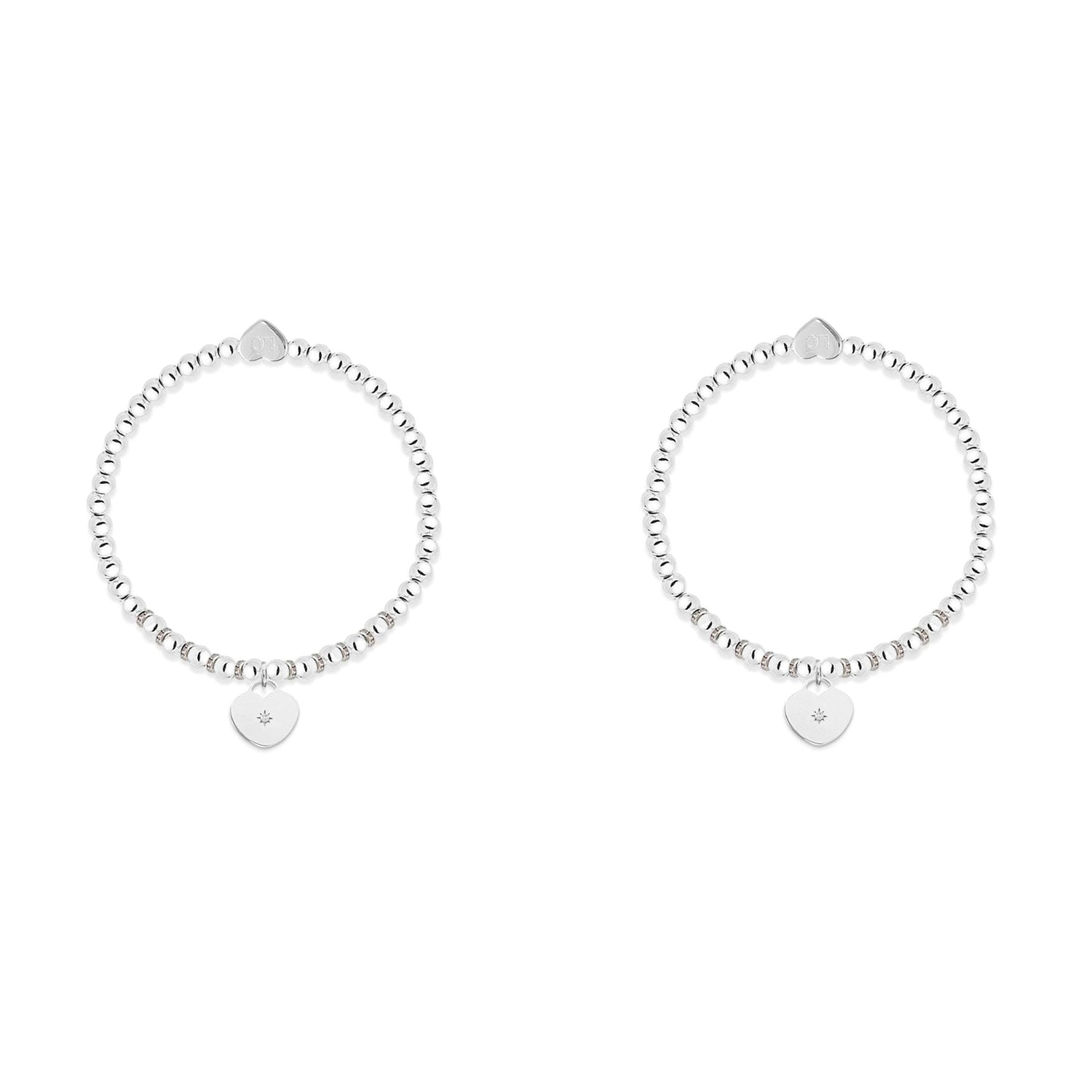 Auntie &amp; Niece heart charm bracelet set