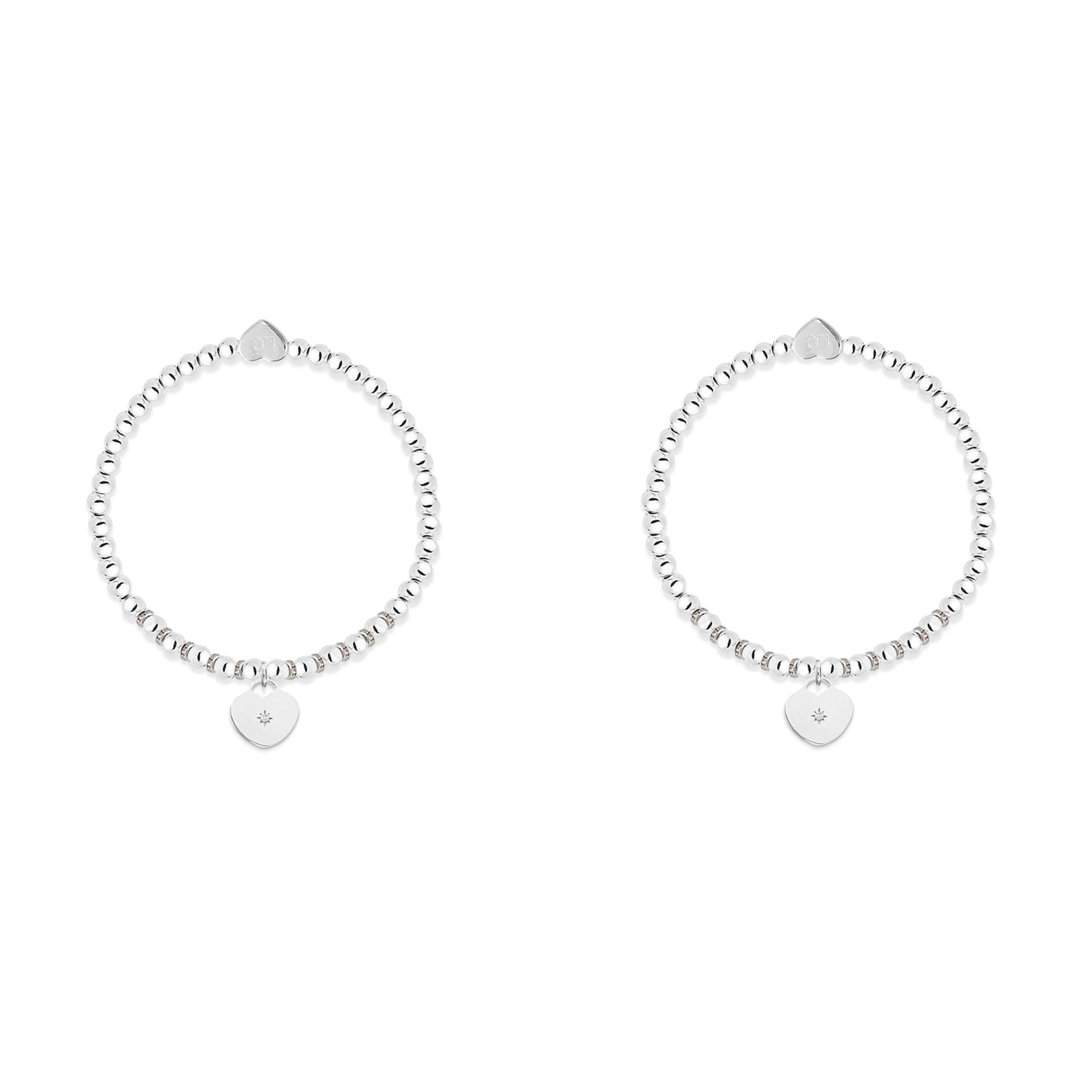 Auntie &amp; Niece heart charm bracelet set