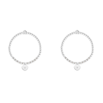 Auntie &amp; Niece heart charm bracelet set