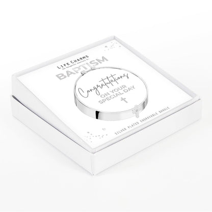 Baptism baby bangle with cross