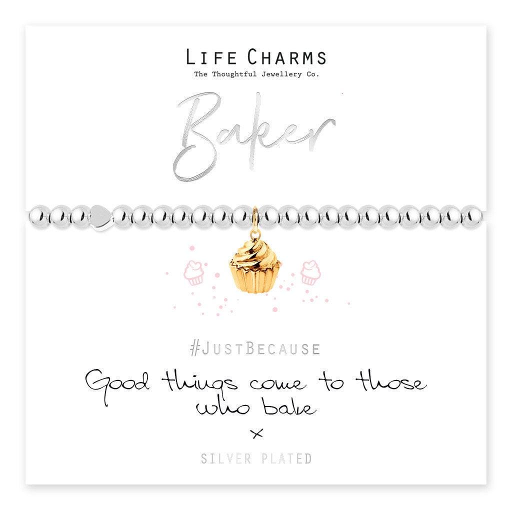Baker Gold Muffin Charm Bracelet