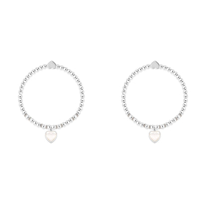 Grandmother &amp; Granddaughter pearl heart charm bracelet set