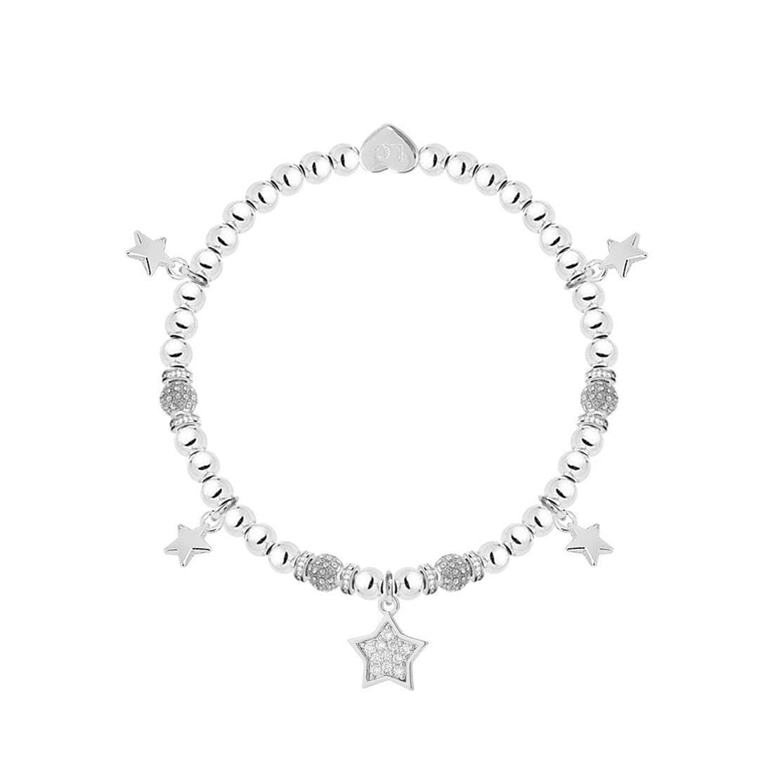 Happy Birthday - Sparkling stars charm bracelet in flower box