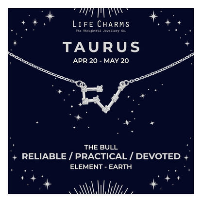 Taurus Silver Zodiac Constellation Necklace