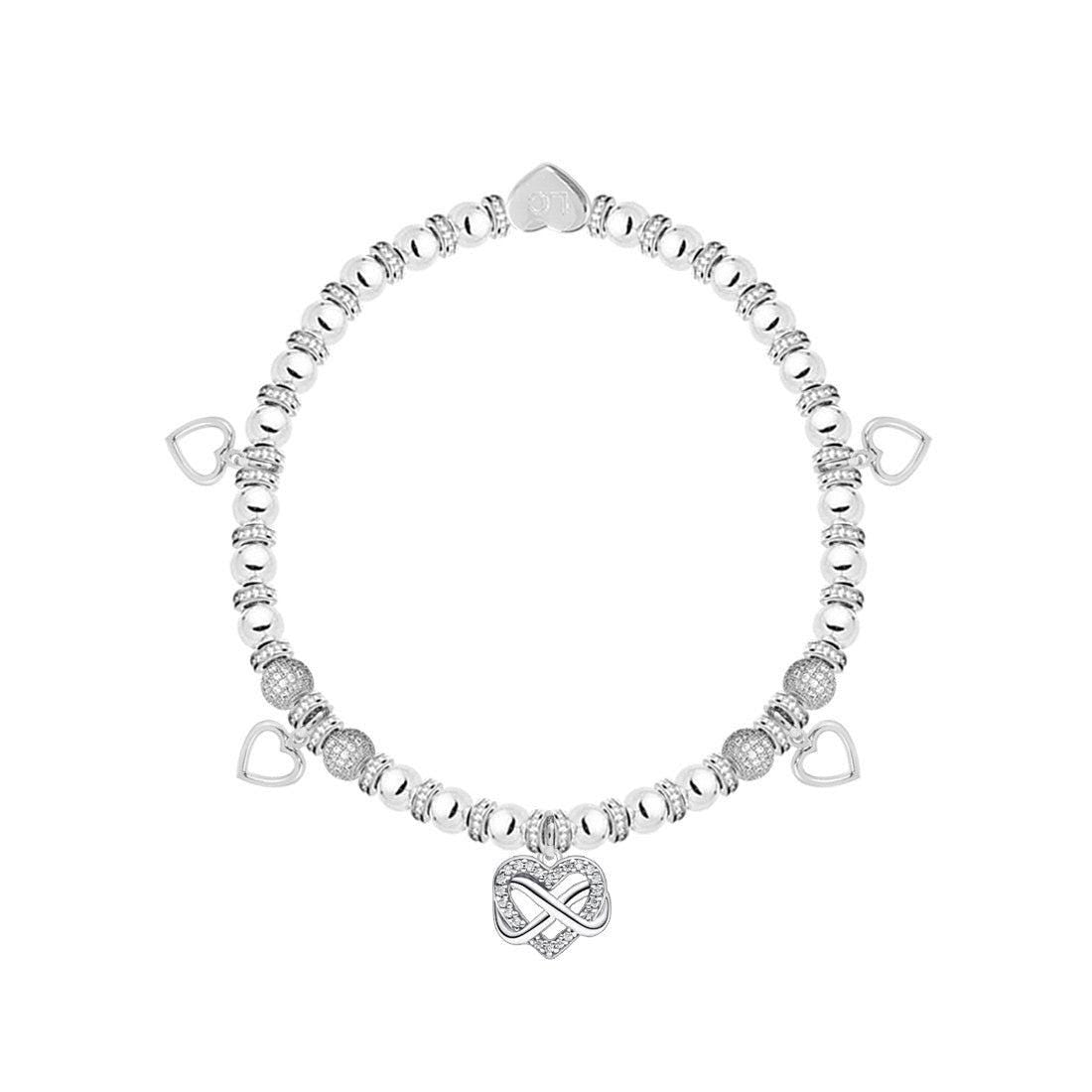Best Friend - Sparkling infinity heart charm bracelet in flower box