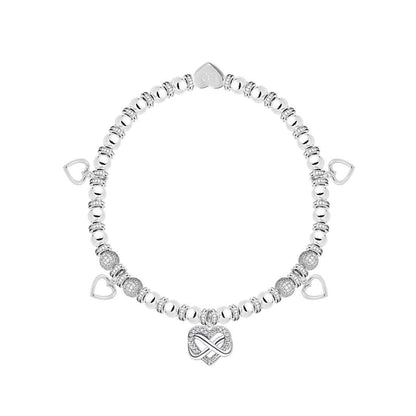 Best Friend - Sparkling infinity heart charm bracelet in flower box