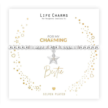 Charming Bestie sparkly bracelet in a Christmas sleeve