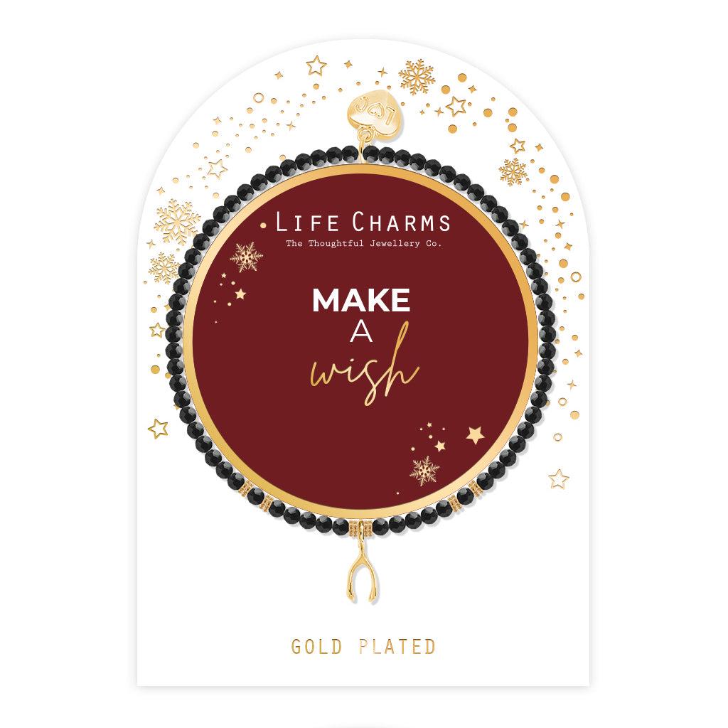 Make a wish crystal beaded charm bracelet