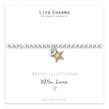 Merry Christmas Sparkly Gold Star Bracelet Gift