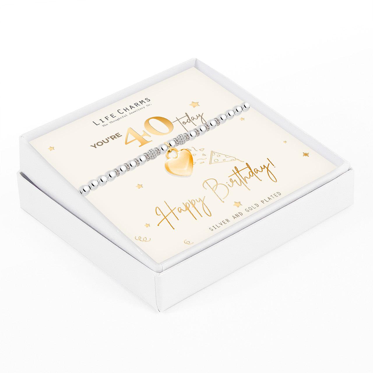 Happy 40th Birthday bracelet