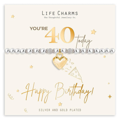 Happy 40th Birthday bracelet