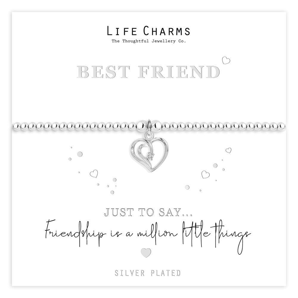 Just To Say Best Friend heart charm bracelet