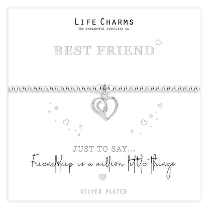Just To Say Best Friend heart charm bracelet