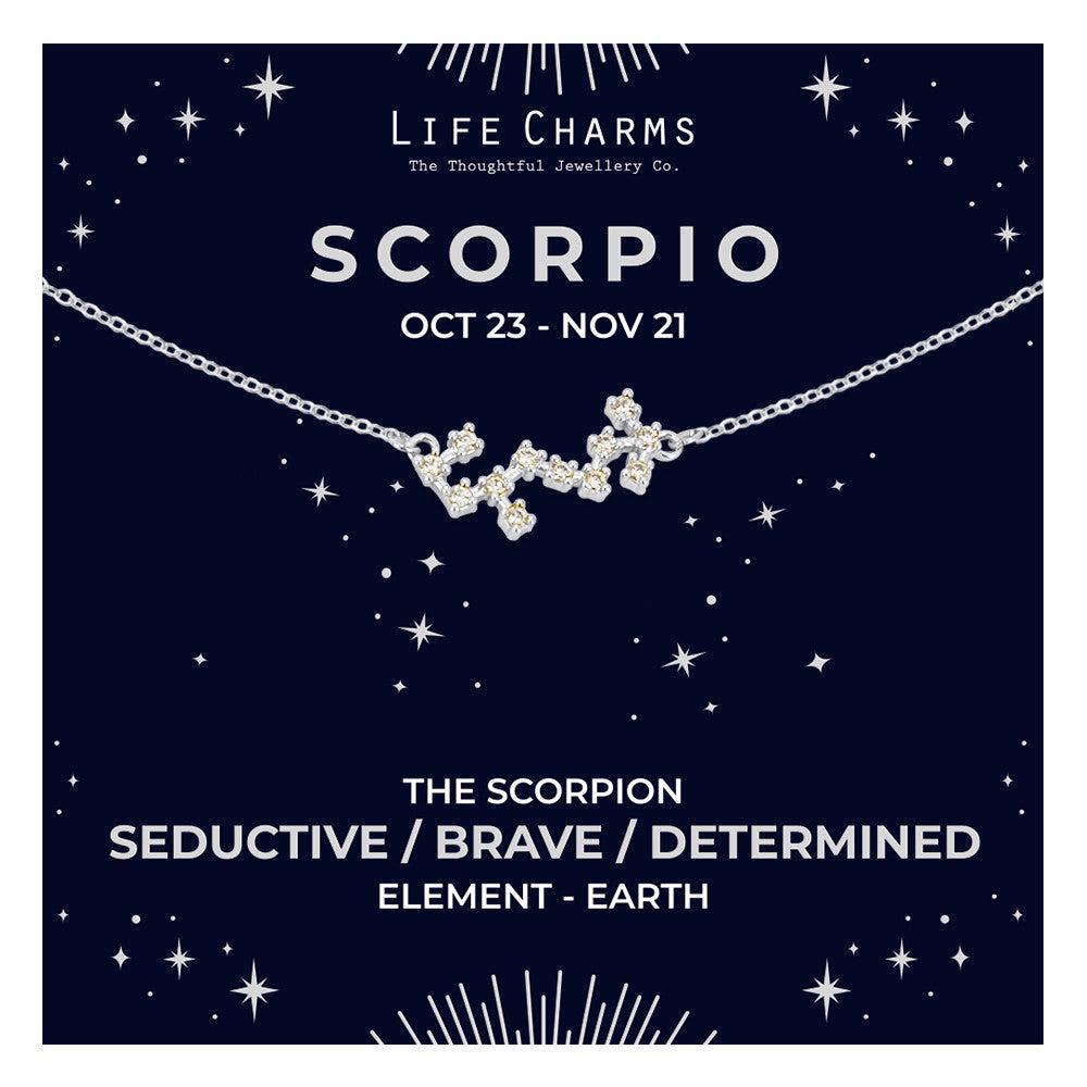 Scorpio Silver Zodiac Constellation Necklace