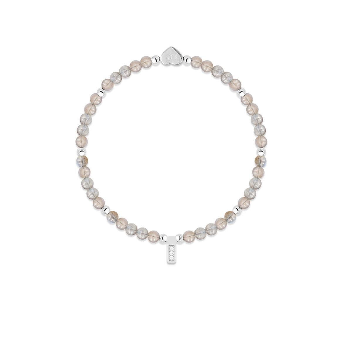 Labradorite &amp; silver beads healing crystals bracelet