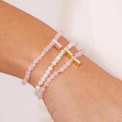 Moonstone &amp; gold beads healing crystals bracelet