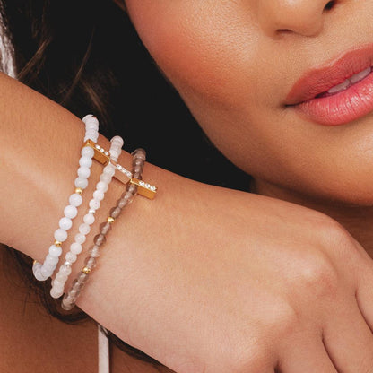 Aquamarine &amp; gold beads healing crystals bracelet