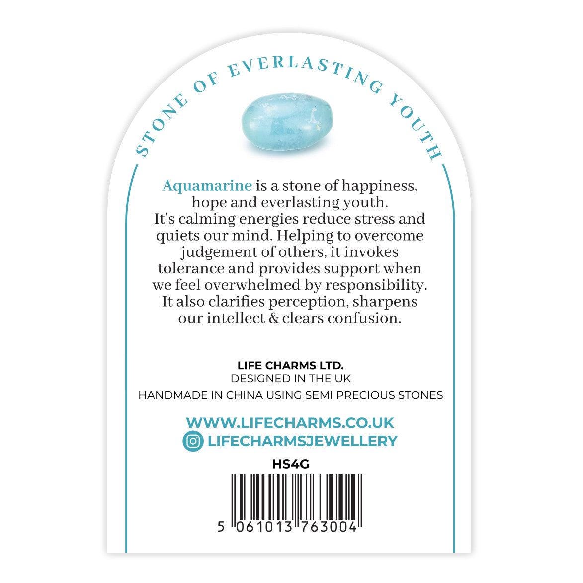 Aquamarine &amp; gold beads healing crystals bracelet