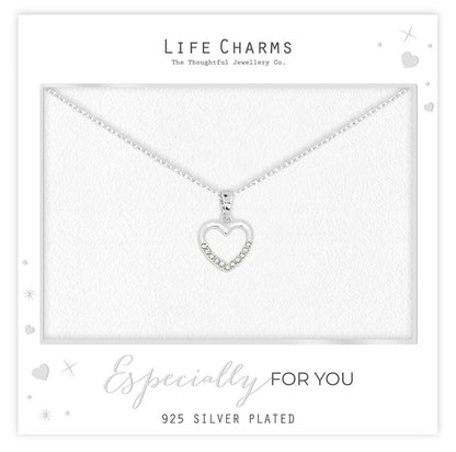 Heart with stones pendant necklace