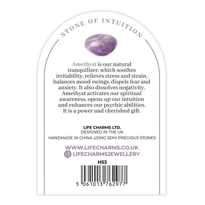 Amethyst &amp; silver beads healing crystals bracelet