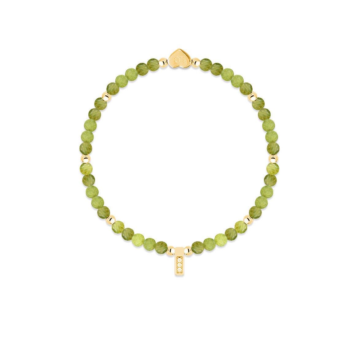 Peridot &amp; gold beads healing crystals bracelet