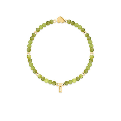 Peridot &amp; gold beads healing crystals bracelet