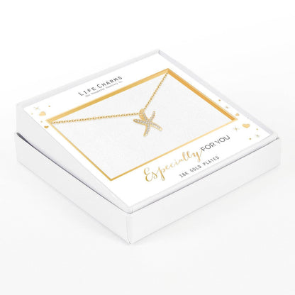 Sparkle starfish pendant necklace in gold