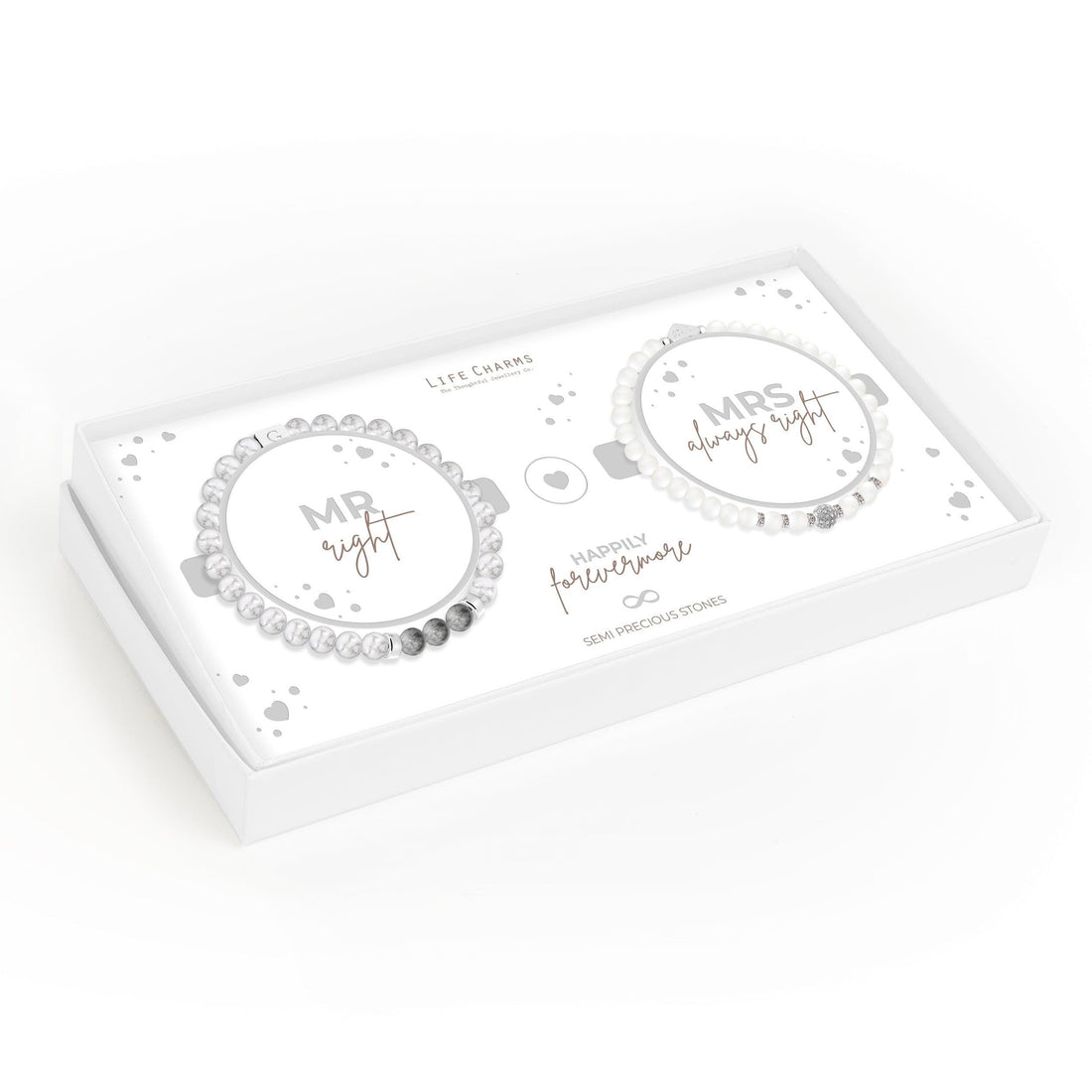 Mr right &amp; Mrs always right semi precious stones bracelet set