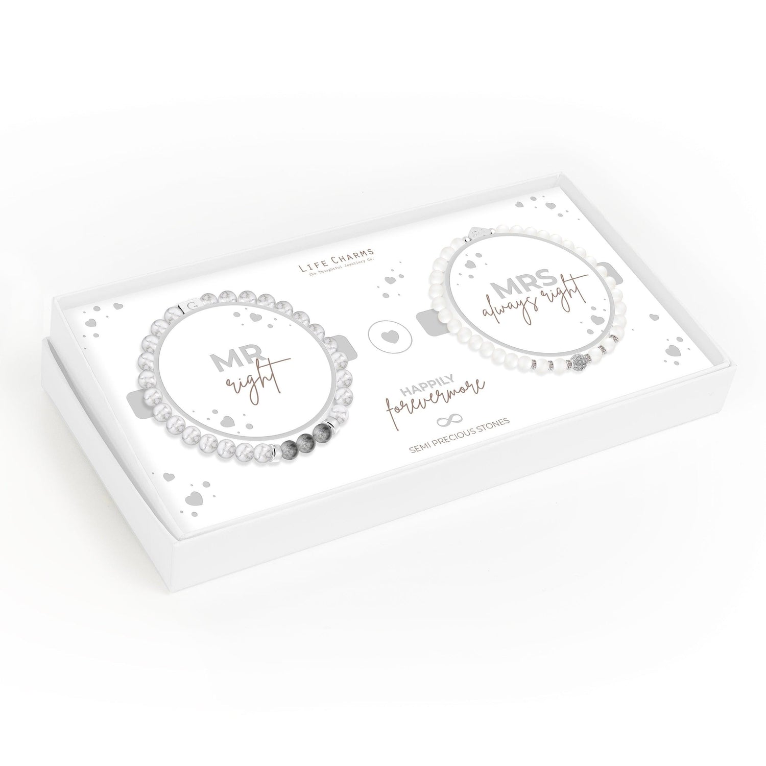 Mr right &amp; Mrs always right semi precious stones bracelet set