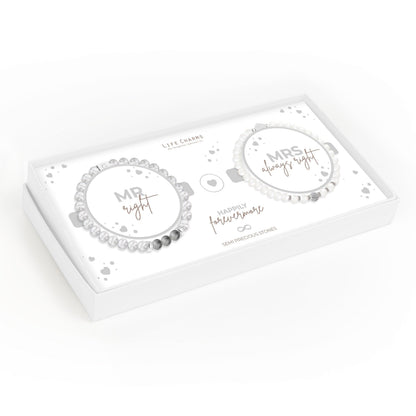 Mr right &amp; Mrs always right semi precious stones bracelet set