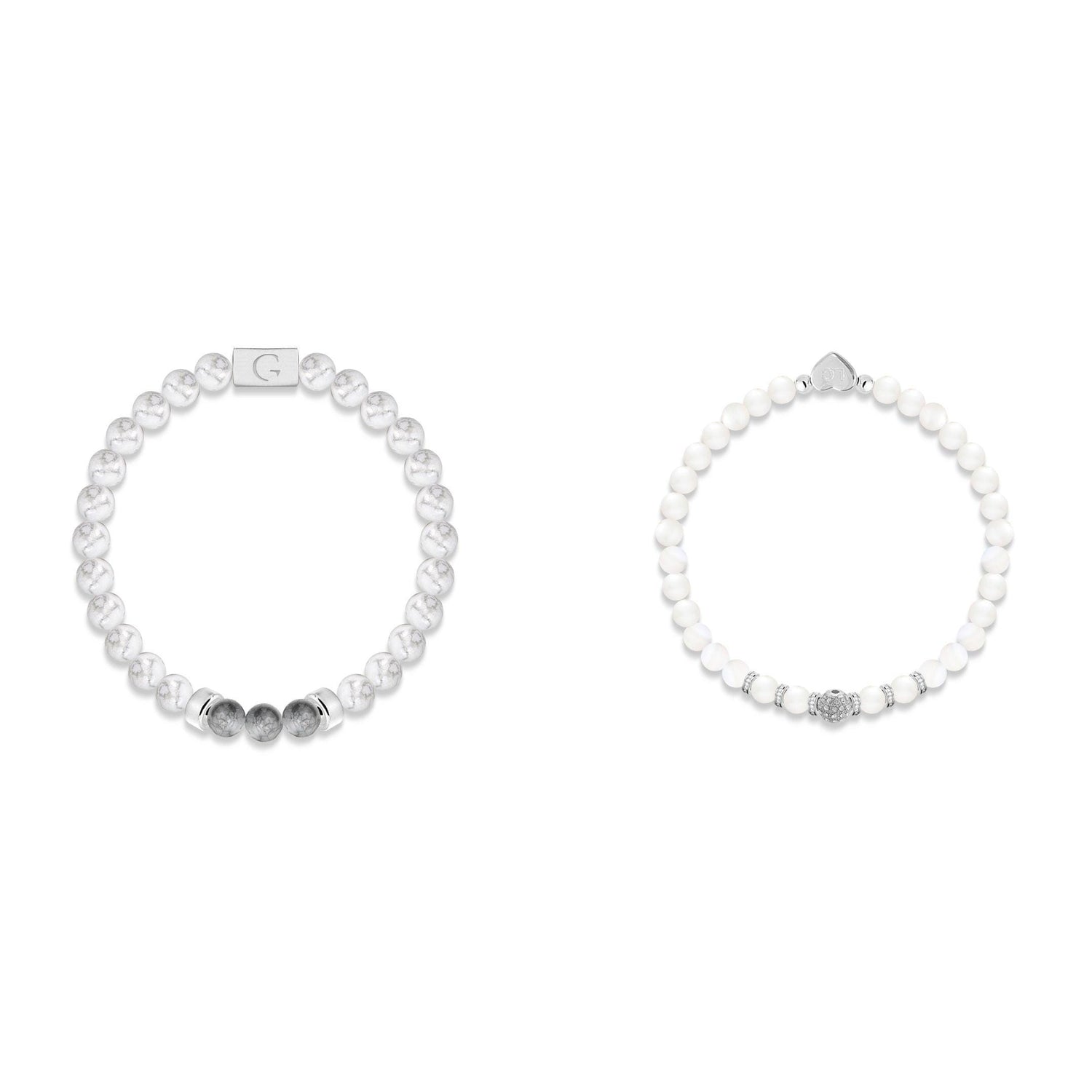 Mr right &amp; Mrs always right semi precious stones bracelet set